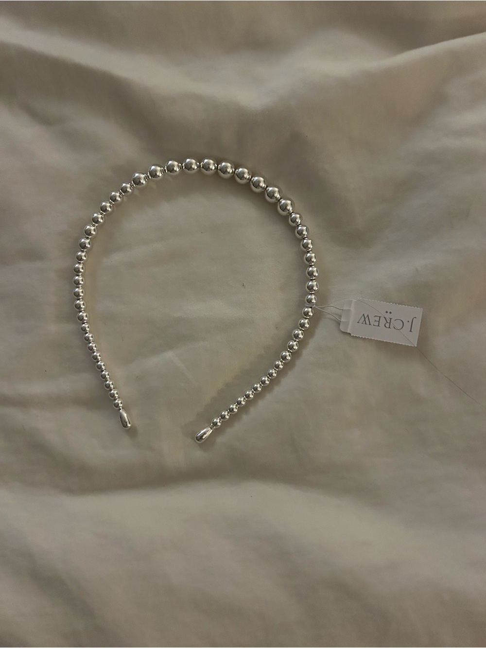 J. Crew Silver metallic Beaded Headband
